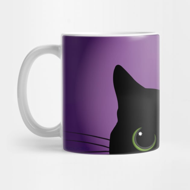 Peek-a-Boo Black Cat (Purple) by i4ni Studio